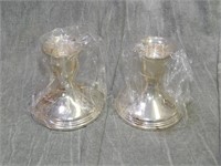 Pair of Sterling Silver Weighted Candlesticks NEW