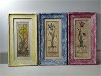 Flower Wall Art, 3 PC's, 14"x26"