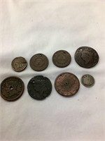 (8) Early Coins in Various Conditions