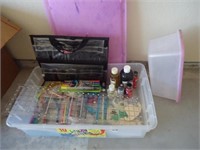 Tote of Craft & Paint Items