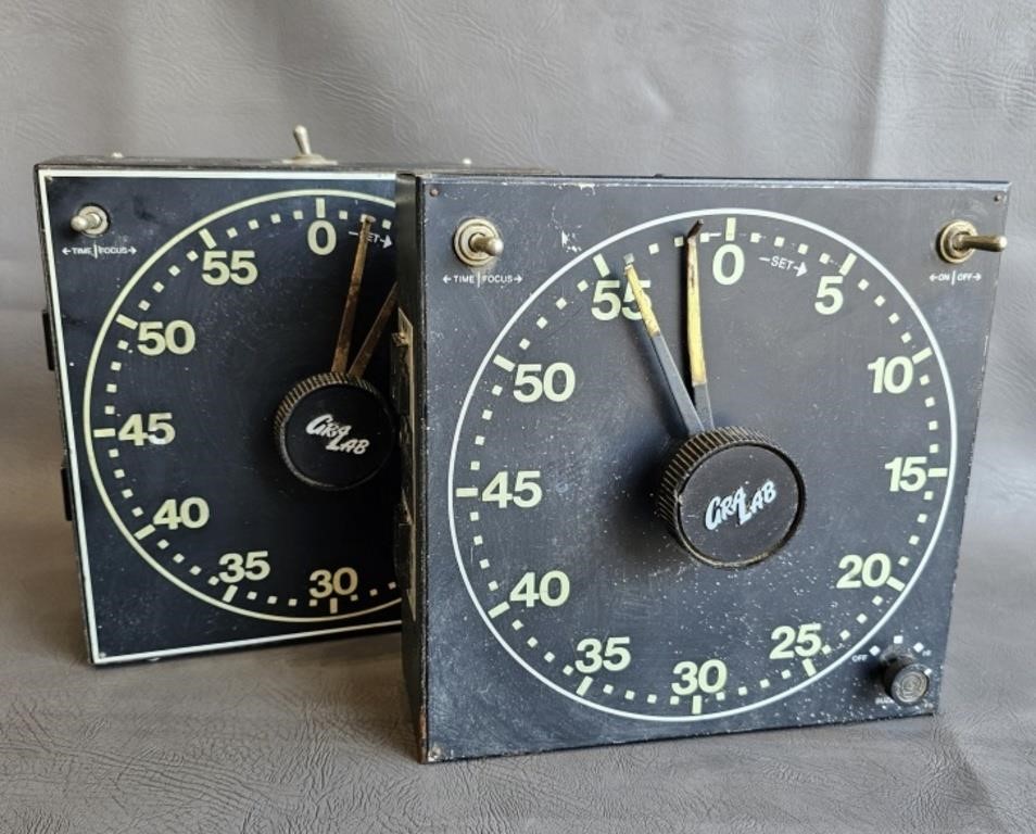 2 Classic Gra-Lab Photo Darkroom Timers -as is