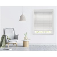 2.5" Cordless Faux Wood Blinds, Egg Shell 40.5x64"