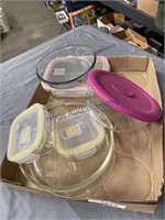 GLASS BAKING DISHES, SOME W/ LIDS