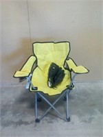 Child's folding camp chair and T-ball mitt