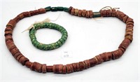 African Trade Beads - African Pipestone, Painted Y