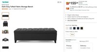 N5005 Dark Gray Tufted Fabric Storage Bench