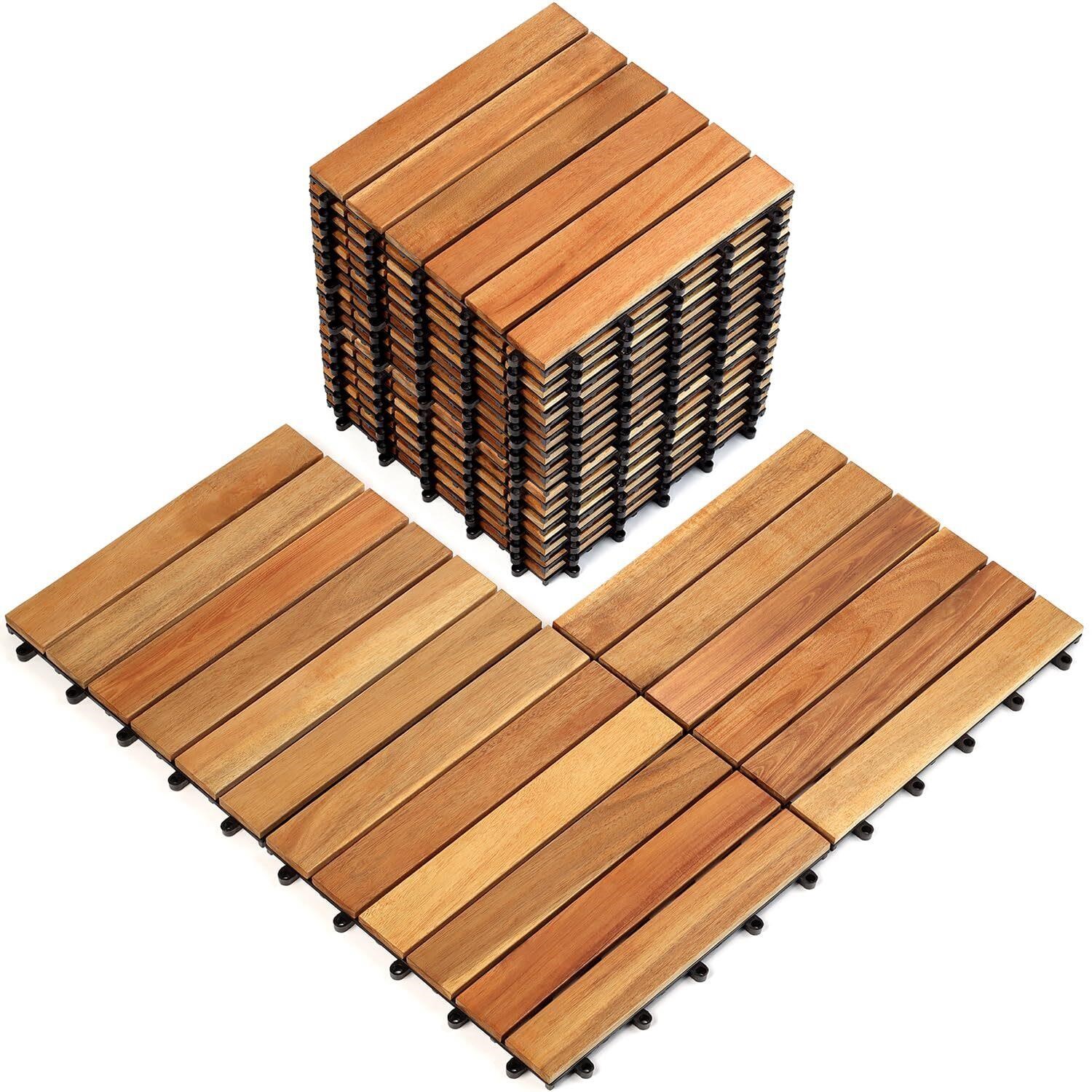 20 Acacia Deck Tiles  12 x 12 Golden Teak