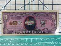 Viva Las Vegas, $21 banknote