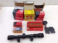 Mixed Ammo Lot w/ Lower End Scope