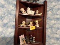 4 Baby Figurines, Plastic Baby Shoe Bank, Etc.