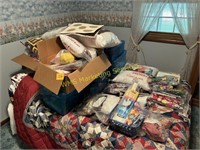 7 Boxes of Craft Items, Soft Goods, Materials, Etc