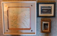 3 wall art pieces: Largest is 21" sq.