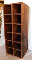 Vintage wooden 12 pigeon hole cabinet, 9" x 24"