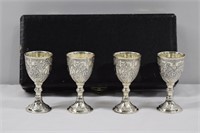 4pc B.P Anthony Miniature EPNS Goblets 3.5"