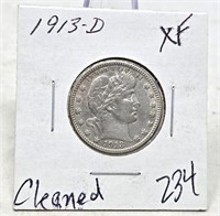 1913-D Quarter XF (Cleaned)