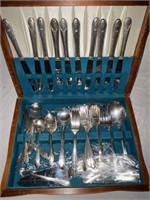 Rogers silver plate flatware set