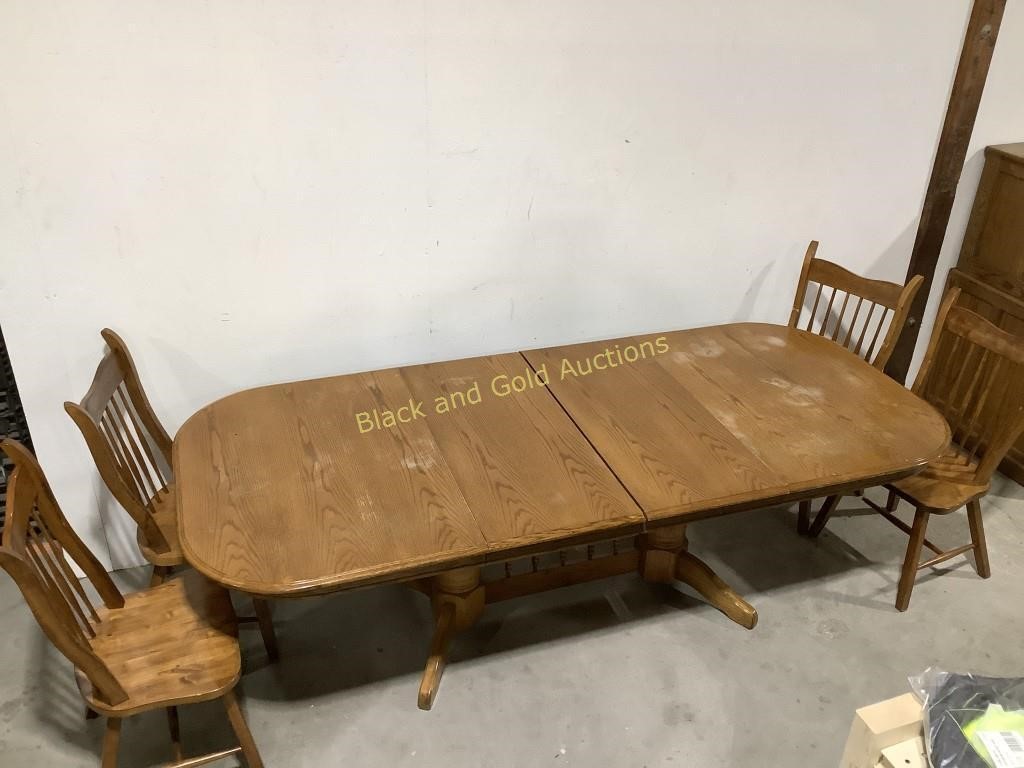 Extra Long Dining Room Table & 4 Chairs