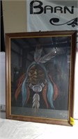 "SITTING BULL" FRAMED ART, RAY DAN, 73