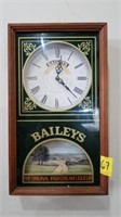 BAILEYS WALL HANGING CLOCK, 19 1/4" X 11 1/4'