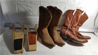 2 PAIR OF BOOTS, 1 TONY LAMA, SIZE UNKNOWN