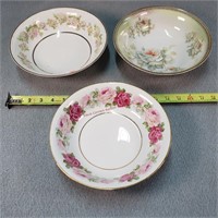 3- 9" Germany Hand Painted Bowls