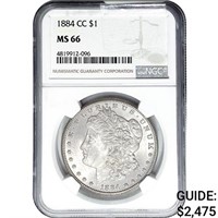 1884-CC Morgan Silver Dollar NGC MS66