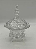 Vintage Diamond Point-Fan Candy Dish Crystal