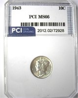 1943 Dime PCI MS66