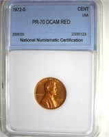 1972-S Cent PR70 DCAM RD LISTS $325 IN 69DC