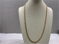 30" Gold Tone Rope Chain Necklace