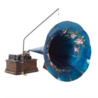 Edison Home phonograph with morning glory horn