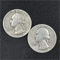 1946-D & 1946 Washington Silver Quarters