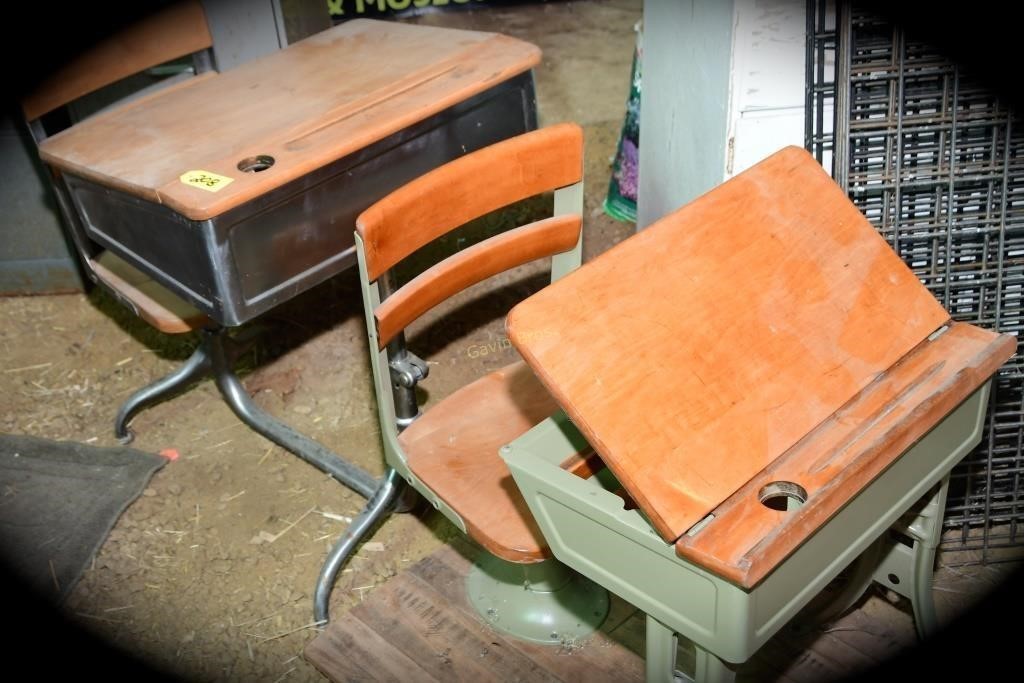 Two Vintage School Desks restored