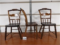 3 Early Plank Bottom Chairs