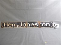 Hen. Johnston Inc. Porcelain Sign