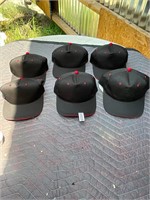6- OC Black with Red accent hats- NEW