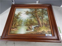 Framed oil painting on canvas; approx 31" x 27"