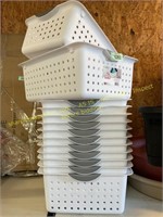 13pc Sterilite White Baskets