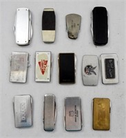 (13) Vintage Folding Pocket Knife Money Clips