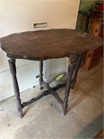 Antique side table needs repairs and piano bench.
