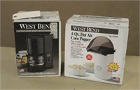 West Bend 4-Cup Coffee Maker & 4-Qt Hot Air Corn