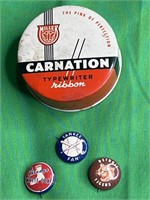 Tin Button Pins Baseball Yankee, White Sox,