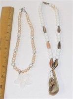 2 Natural Shell Pendant Necklace
