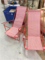 Pair of red beach chairs