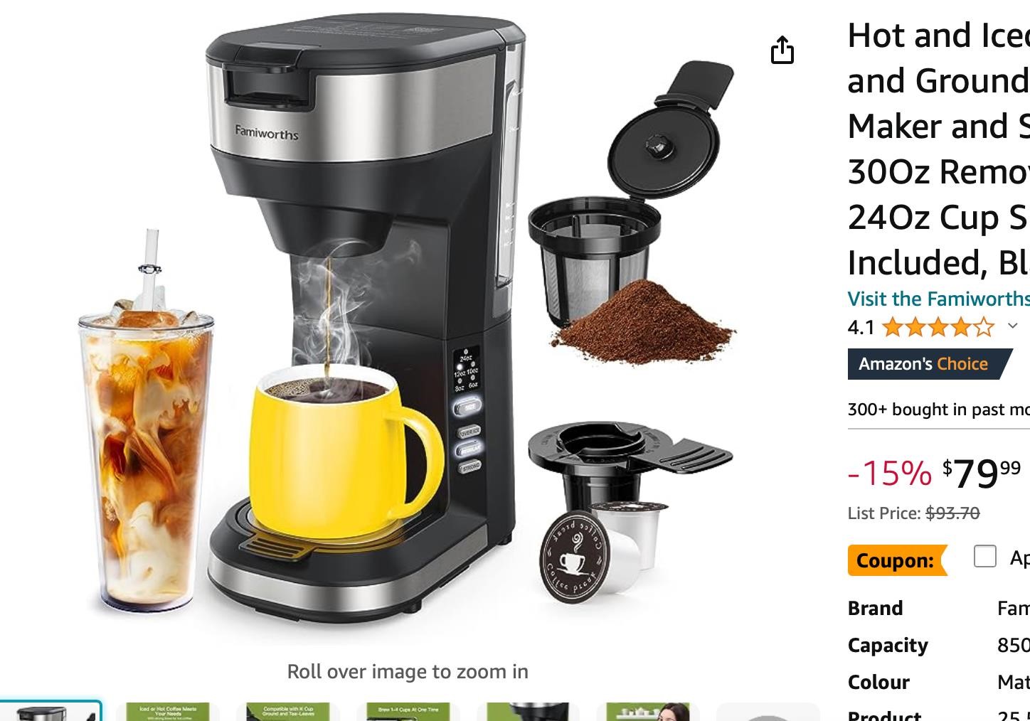 Hot and Iced Coffee Maker for K Cups