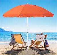 JEAREY 8.5FT Beach Umbrella for Sand Portable