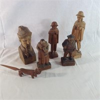 Grouping of Wooden figurines