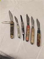 6 Novelty Knives longest 6" open