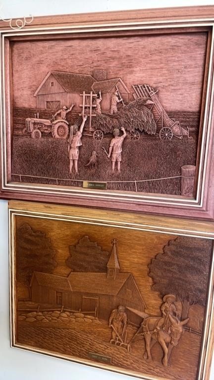 Wood Farm Hay Harvest Wall Hanging