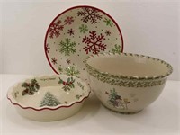 Holiday Mixing Bowl, Platter and Tray